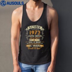 50 Year Old Gift Vintage October 1972 50th Birthday Gifts Tank Top