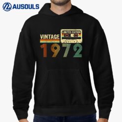 50 Year Old Gifts Vintage 1972 50th Birthday Cassette Tape Hoodie