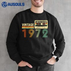 50 Year Old Gifts Vintage 1972 50th Birthday Cassette Tape Sweatshirt