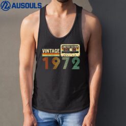 50 Year Old Gifts Vintage 1972 50th Birthday Cassette Tape Tank Top