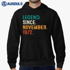 50 Years Old Gifts 50th Birthday Legend Since November 1972 Hoodie