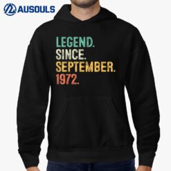 50 Years Old Gifts 50th Birthday Legend Since September 1972 Hoodie