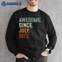 50 Years Old Gifts Awesome Since July 1972 50th Birthday Sweatshirt
