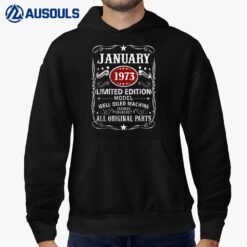 50 Years Old Gifts Decoration January 1973 50th Birthday Hoodie