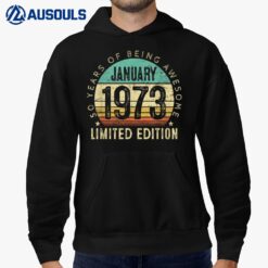 50 Years Old Gifts Vintage January 1973 50th Birthday Gift Hoodie