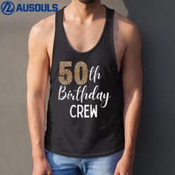 50th Birthday Squad Party Crew with Leopard Print Tank Top