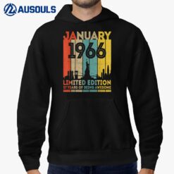 57 Years Old Gifts Vintage January 1966 57th Birthday Hoodie