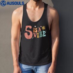 5 Is A Vibe Girls 5th Birthday Five Pink Boho Hippie Cute Tank Top