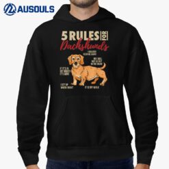 5 Rules for Wirehaired Dachshunds Funny Wirehaired Dachshund Hoodie