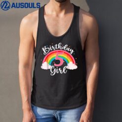 5 Years Old Birthday Girl Rainbow 5th Birthday Tank Top