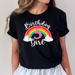 5 Years Old Birthday Girl Rainbow 5th Birthday T-Shirt