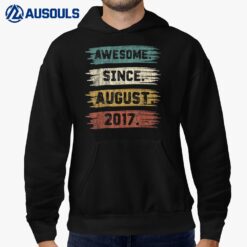 5 Years Old Gift Awesome Since August 2017 5th Birthday Hoodie