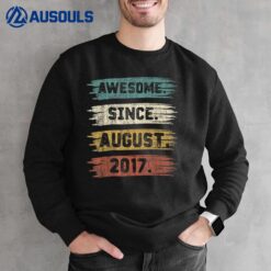 5 Years Old Gift Awesome Since August 2017 5th Birthday Sweatshirt