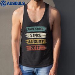 5 Years Old Gift Awesome Since August 2017 5th Birthday Tank Top