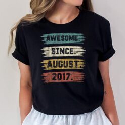 5 Years Old Gift Awesome Since August 2017 5th Birthday T-Shirt