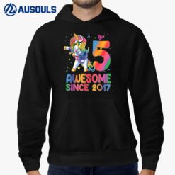 5 Years Old Gifts Unicorn Dabbing 5th Birthday Girl Hoodie