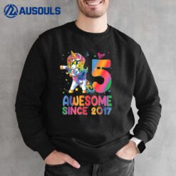 5 Years Old Gifts Unicorn Dabbing 5th Birthday Girl Sweatshirt