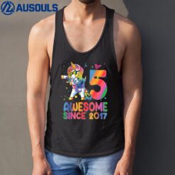 5 Years Old Gifts Unicorn Dabbing 5th Birthday Girl Tank Top