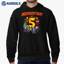 5th Third Birthday Boy Superhero Super Heroes Party Hoodie