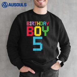 5th Birthday Boy Master Builder 5 Years Old Block Building Sweatshirt