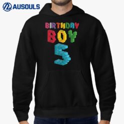 5th birthday Boy master builder 5 years old block building Hoodie