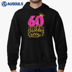 60 Year Old Gifts 60th Birthday Queen Diamond Crown Pink Hoodie