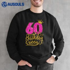 60 Year Old Gifts 60th Birthday Queen Diamond Crown Pink Sweatshirt