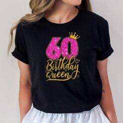 60 Year Old Gifts 60th Birthday Queen Diamond Crown Pink T-Shirt