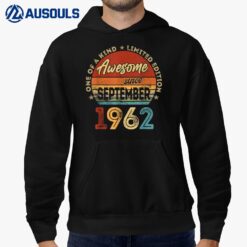 60 Year Old Gifts Awesome Since September 1962 60th Birthday Hoodie