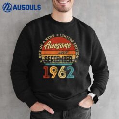 60 Year Old Gifts Awesome Since September 1962 60th Birthday Sweatshirt