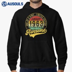 60 Years Old Gift January 1963 Limited Edition 60th Bday Hoodie