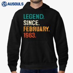 60 Years Old Gifts Legend Since February 1963 60th Bday Men Hoodie