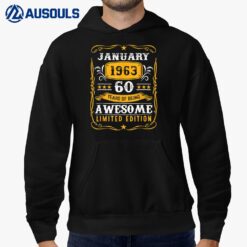 60 Years Old Gifts Vintage January 1963 60th Birthday Hoodie