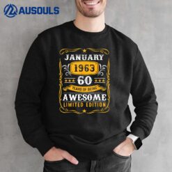 60 Years Old Gifts Vintage January 1963 60th Birthday Sweatshirt