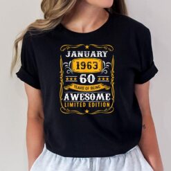 60 Years Old Gifts Vintage January 1963 60th Birthday T-Shirt