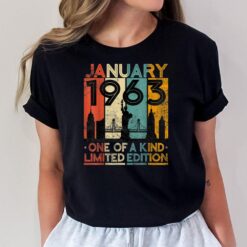60 Years Old Vintage January 1963 Birthday Men Women 60th T-Shirt