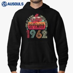 61th Birthday 61 Years Old Vintage September 1962 Hoodie