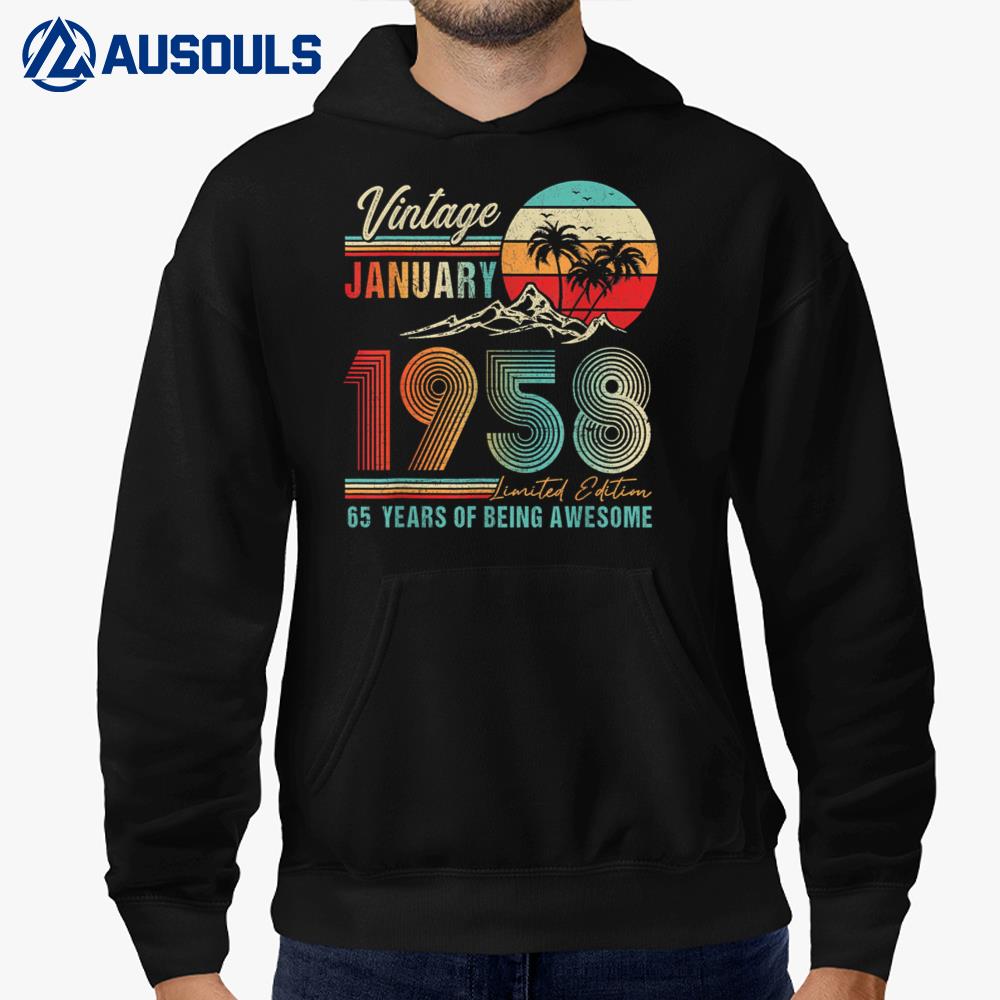 64 Years Old 64th Birthday Decoration Vintage January 1958 Hoodie