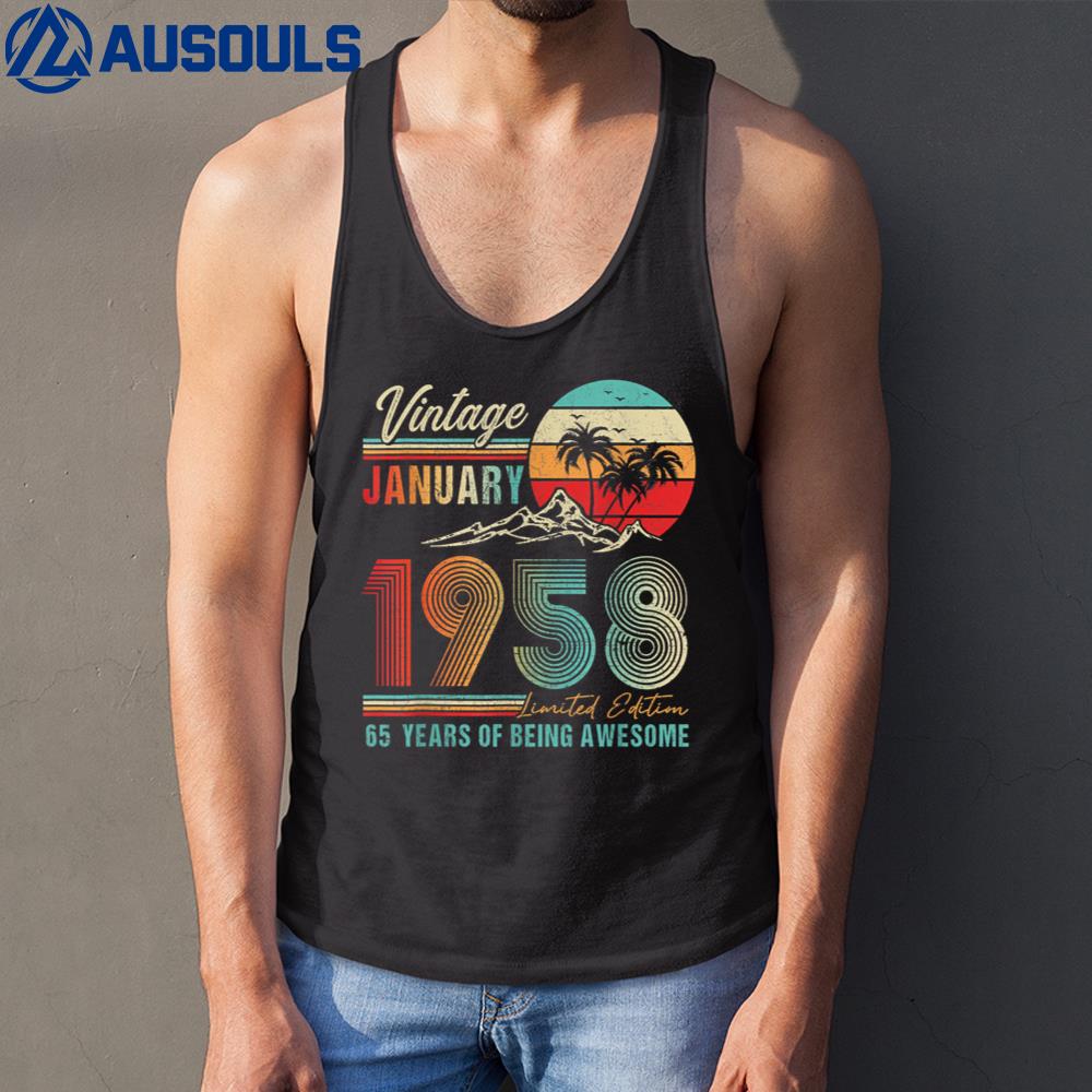 64 Years Old 64th Birthday Decoration Vintage January 1958 Tank Top