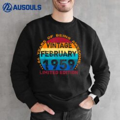 64 Years Old Vintage February 1959 Distressed 64th Birthday Sweatshirt