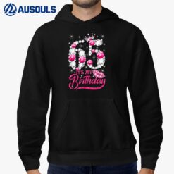 65 Year Old Gifts It's my 65th Birthday Pink Diamond Crown Hoodie