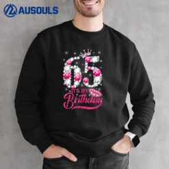 65 Year Old Gifts It's my 65th Birthday Pink Diamond Crown Sweatshirt