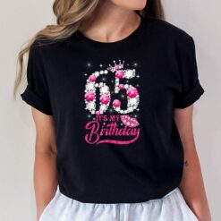 65 Year Old Gifts It's my 65th Birthday Pink Diamond Crown T-Shirt