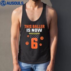 6 Years Old 6th Birthday Basketball Gift For Boys Party Ver 2 Tank Top