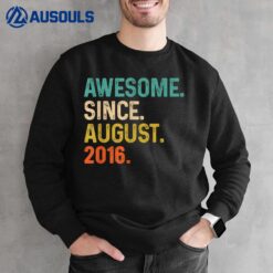 6 Years Old Gifts Awesome Since August 2016 6th Birthday Sweatshirt