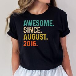 6 Years Old Gifts Awesome Since August 2016 6th Birthday T-Shirt