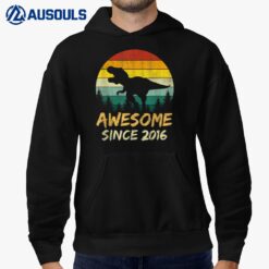 6th Birthday Gift Boy Dinosaur 6 Year Old Awesome Since 2016 Hoodie