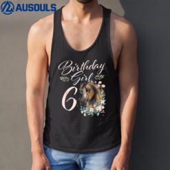 6th Birthday Girl Horse Lover 6 Years Old Bday Tank Top