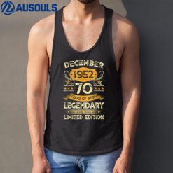 70 Years Old Gifts Vintage December 1952 70th Birthday Tank Top