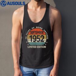 70 Yr Old Gifts 70th Birthday September 1952 Limited Edition Tank Top